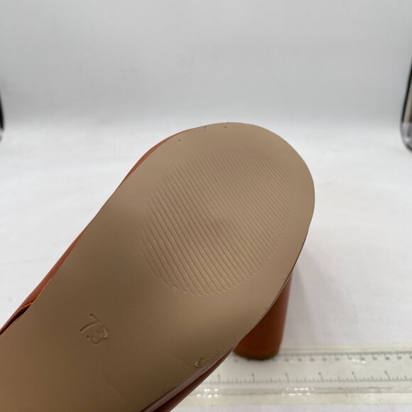 Pazzion Brown Thick Platform Round Toe Mules Clogs Slip On Chunky Heel Slipper - Picture 5 of 6